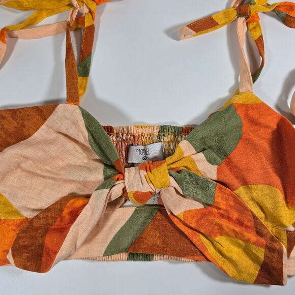 M Fe Noel x Target Mixed Paint Print Knotted Crop Tank Top NWT Women Size S Cute - Picture 3 of 8